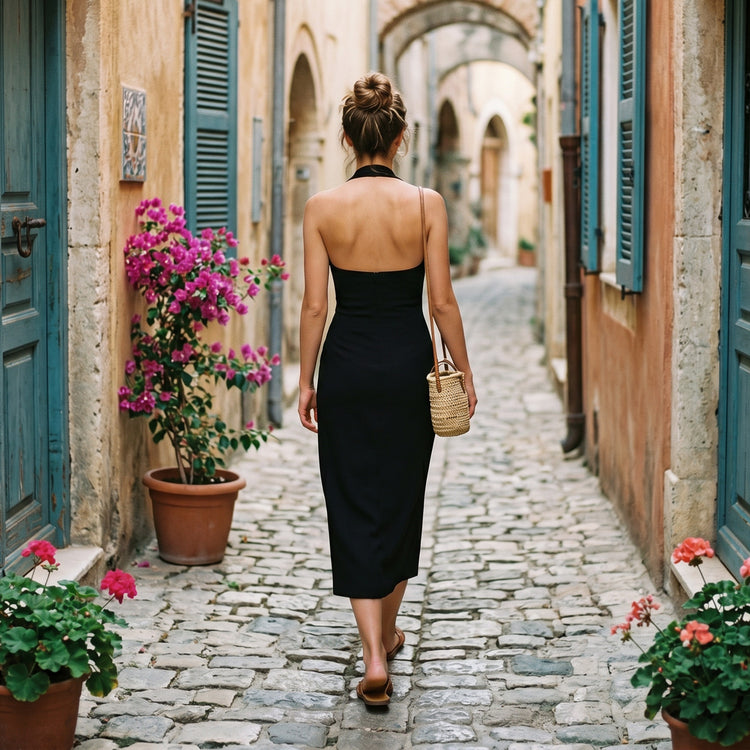Soul Summer Halter Neck Dress in Black