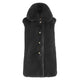 Rex Faux Fur Vest with Gold Buttons in Black