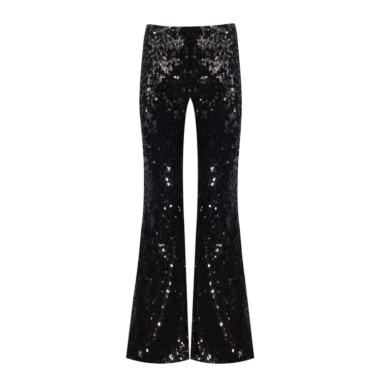 Taylor Sequined Party Trousers in Black