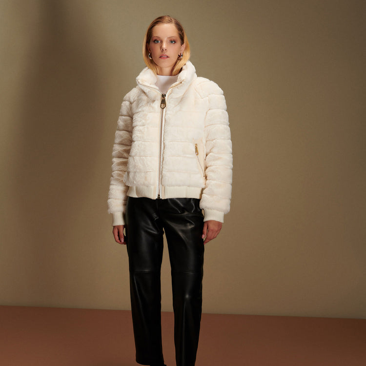 Jodie Bomber Jacket in Ecru