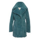 Teddy Vegan Double Breasted Short Coat in Teal