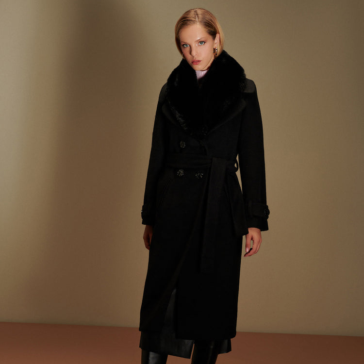Cindy Classic Vegan Coat in Black