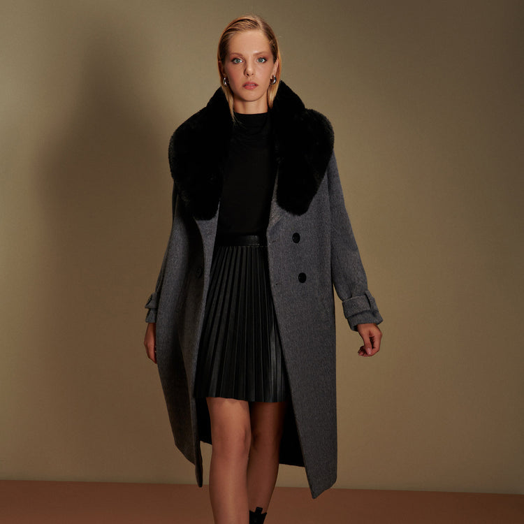 Cindy Classic Vegan Coat in Gray