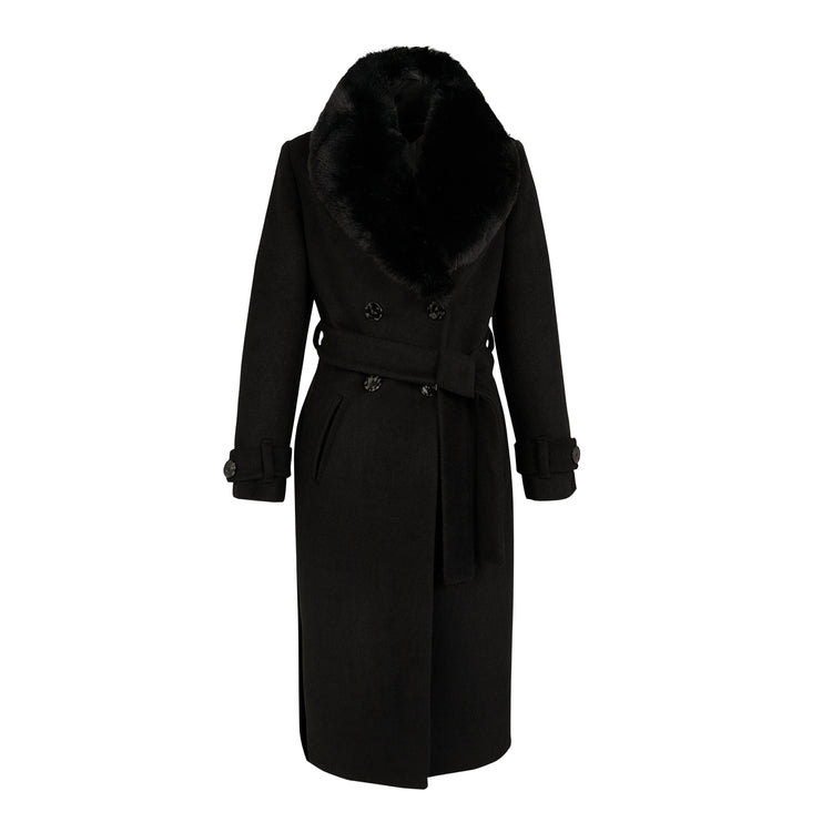 Cindy Classic Vegan Coat in Black