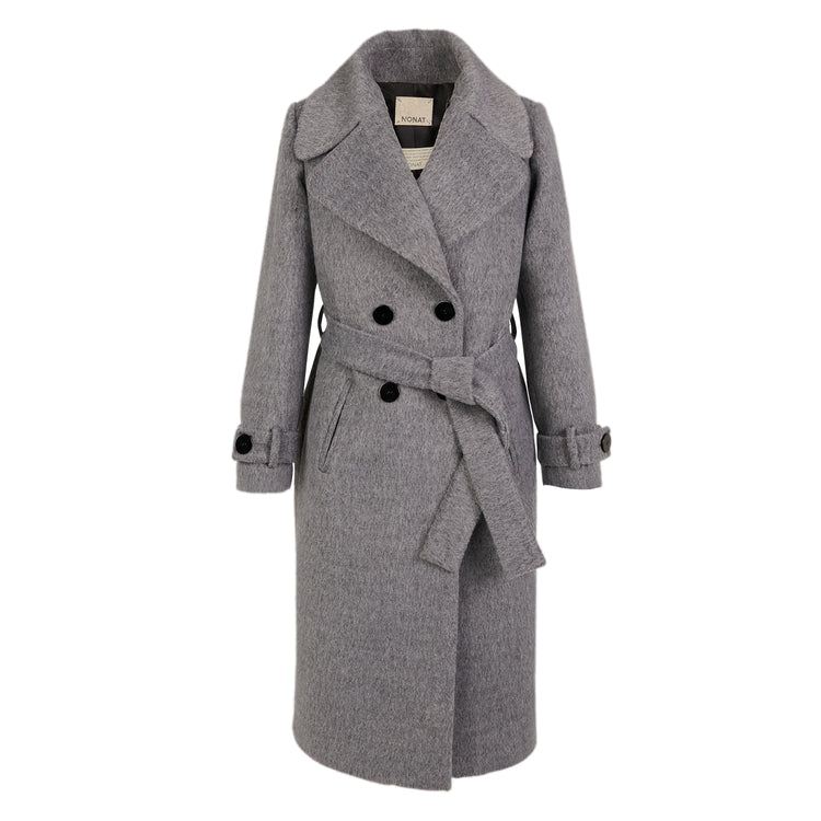 Cindy Classic Vegan Coat in Gray