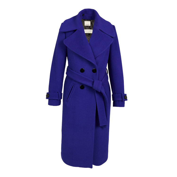 Cindy Classic Vegan Coat in Sax Blue