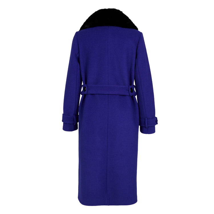 Cindy Classic Vegan Coat in Sax Blue