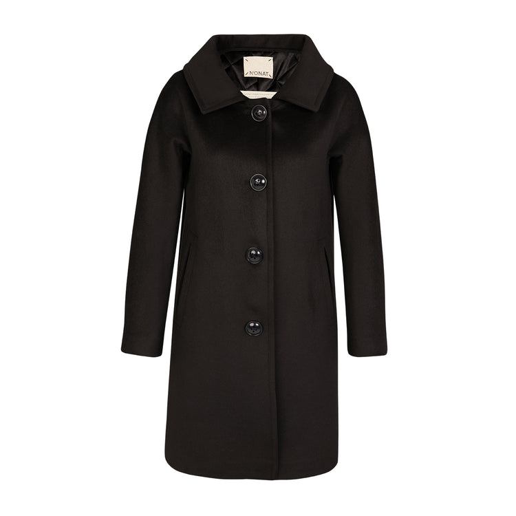 Swing Vegan Short Coat in Black