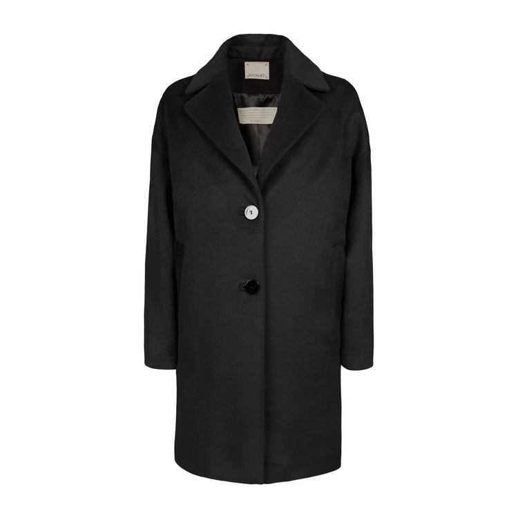Emilie Vegan Short Coat in Black
