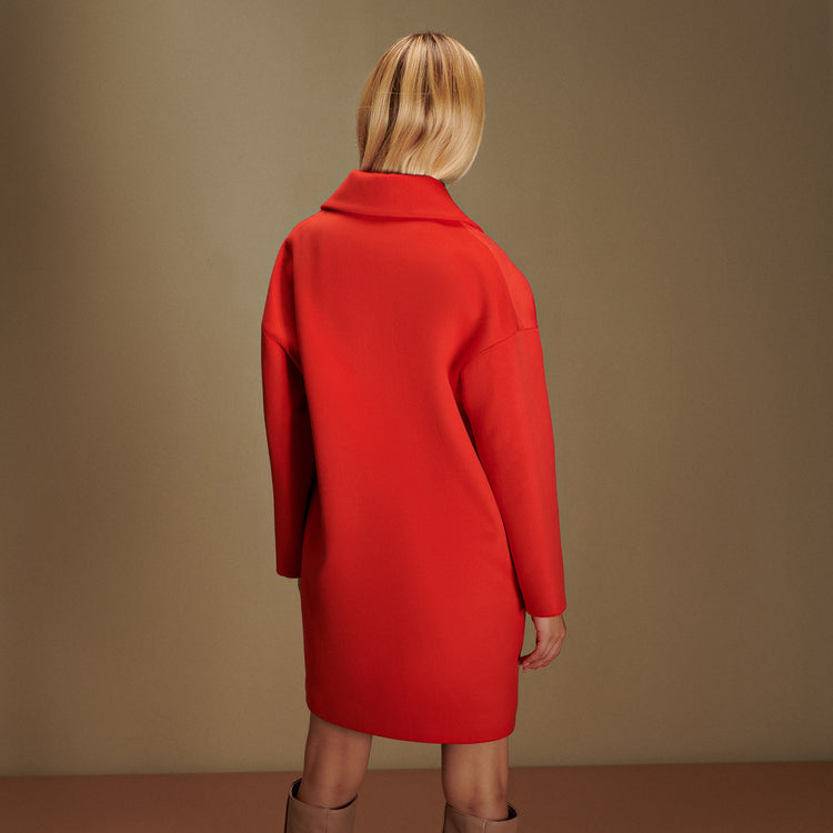 Emilie Vegan Short Coat In Red