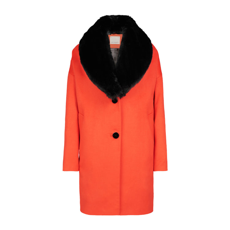 Emilie Vegan Short Coat In Red