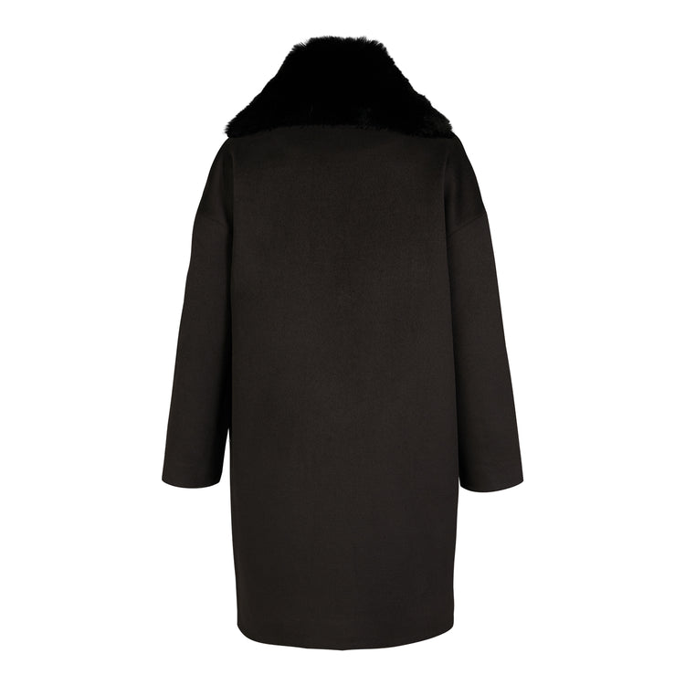 Emilie Vegan Short Coat in Black
