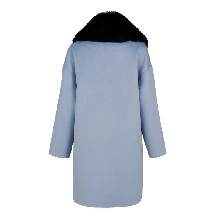Emilie Vegan Short Coat in Blue