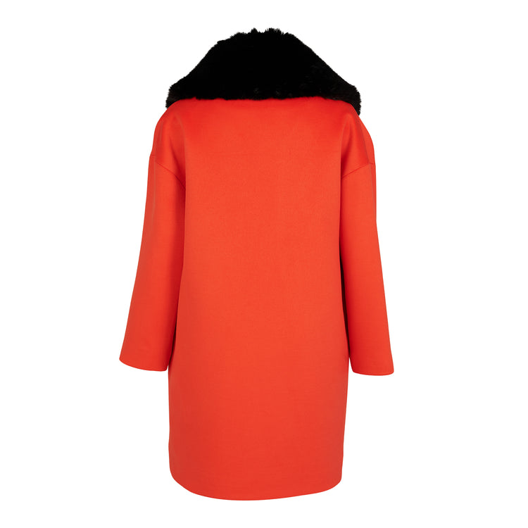 Emilie Vegan Short Coat In Red
