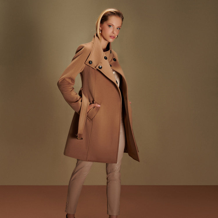 Olivia Short Coat in Camel