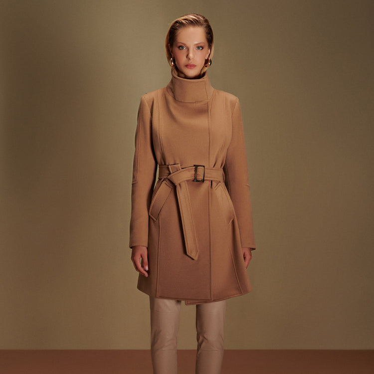 Olivia Short Coat in Camel