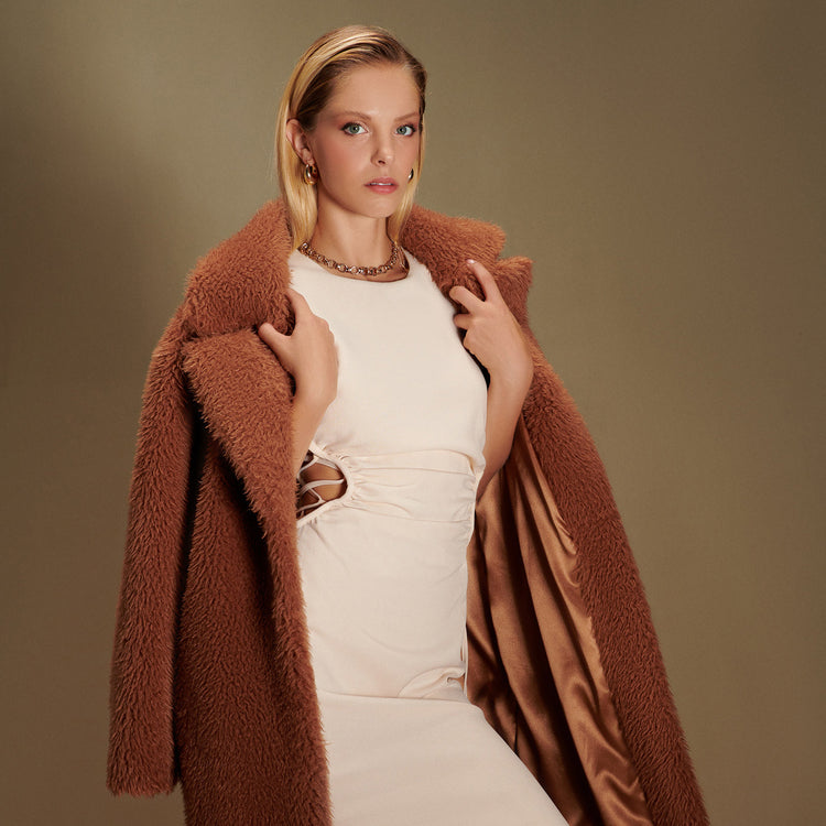 Amy Teddy Vegan Long Coat