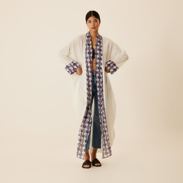 Jane Organic Cotton Caftan In White