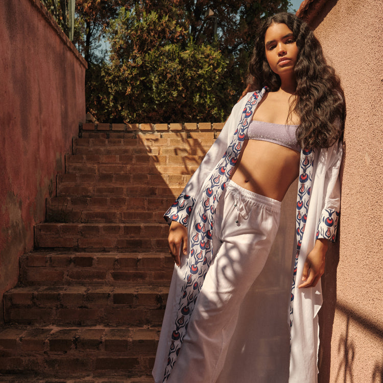 Jane Organic Cotton Caftan In White