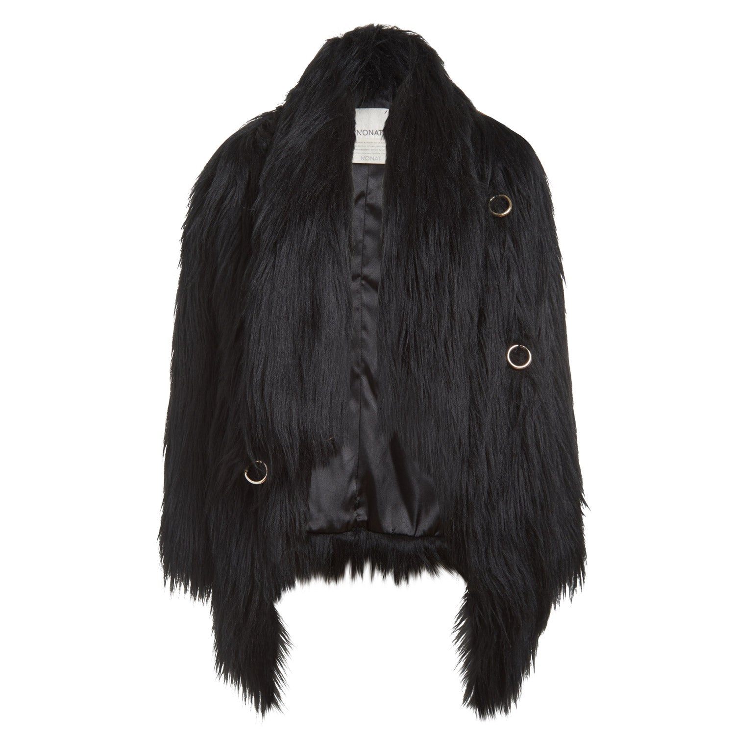 Black victorian faux shops fur vegan coat. So Gorgeous!