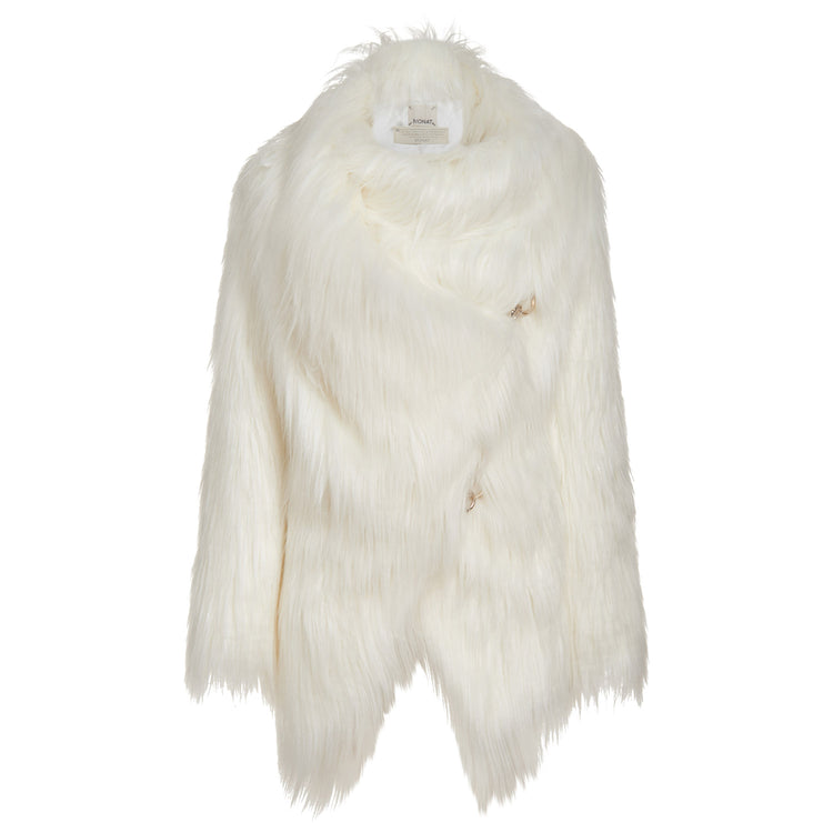Sugar Vegan Faux Fur Coat in Ivory