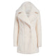 Teddy Vegan Double Breasted Short Coat in Ecru