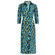 Maria Button Front Shirt Dress in Turquoise