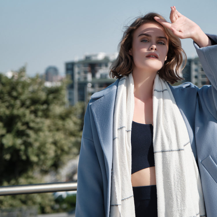 Emilie Vegan Short Coat in Blue