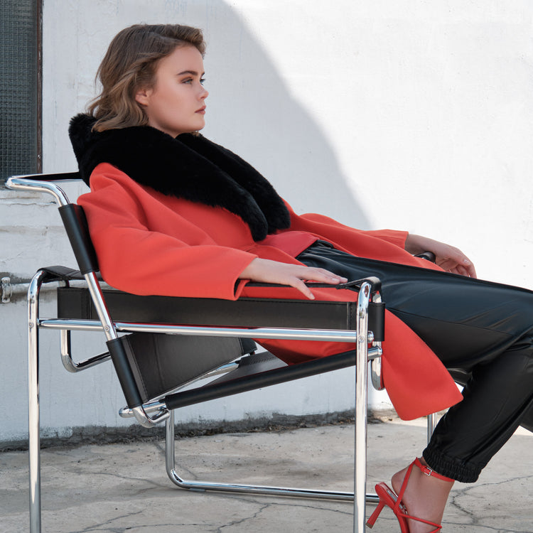 Emilie Vegan Short Coat In Red