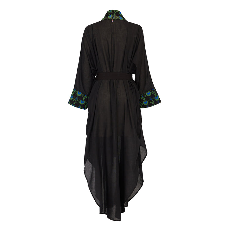 Ottoman Organic Cotton Kaftan In Black