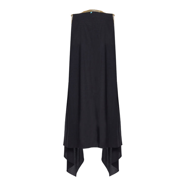 Black Wrap Tunic in Organic Cotton