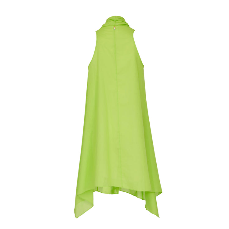 Cozy Organic Cotton Dress with Ruffles in Green
