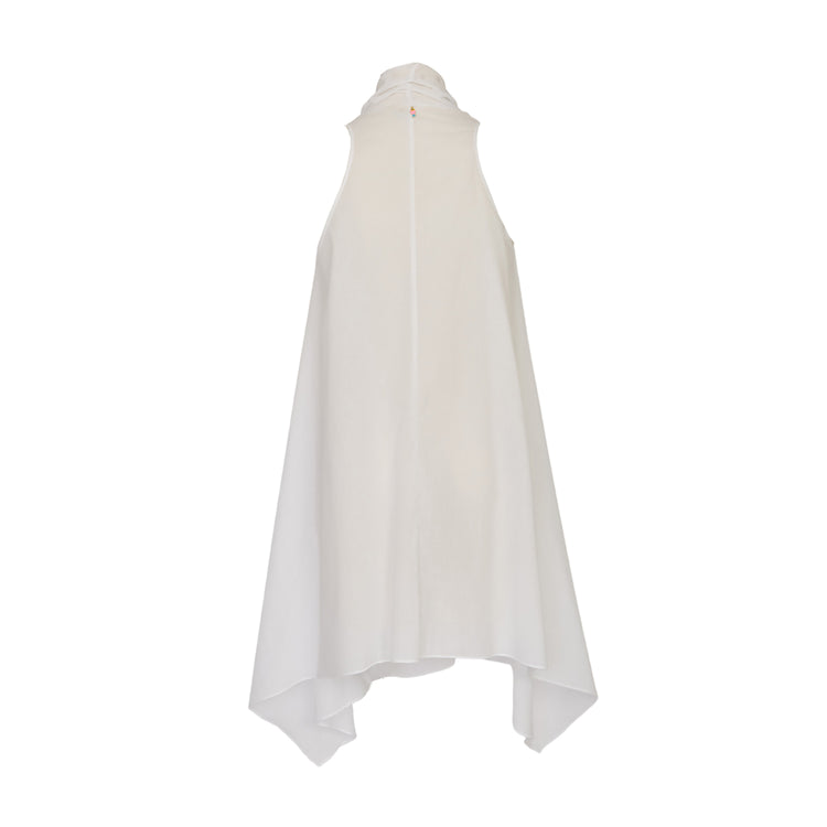 Cozy Organic Cotton Dress with Ruffles in White