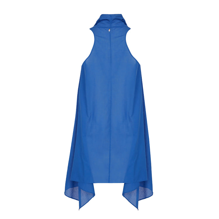 Cozy Organic Cotton Dress with Ruffles in Blue