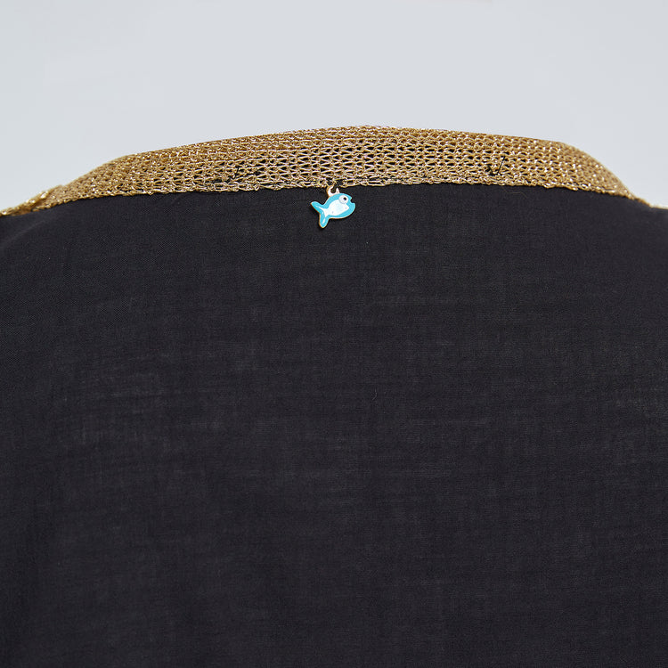 Black Wrap Tunic in Organic Cotton