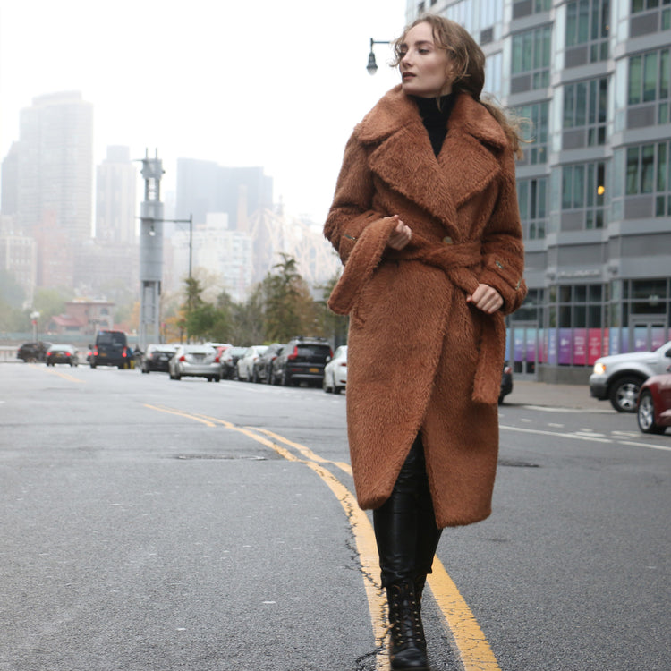 Jennifer Long Coat in Brown