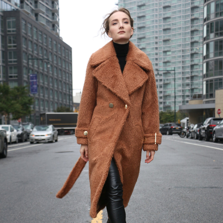 Jennifer Long Coat in Brown