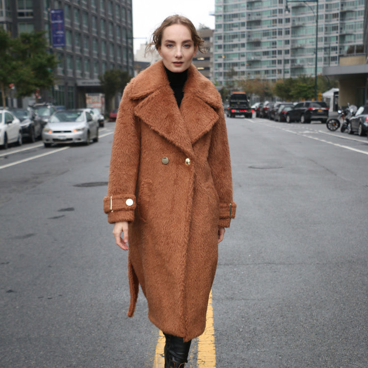 Jennifer Long Coat in Brown
