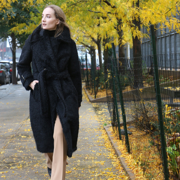 Jennifer Long Coat in Black
