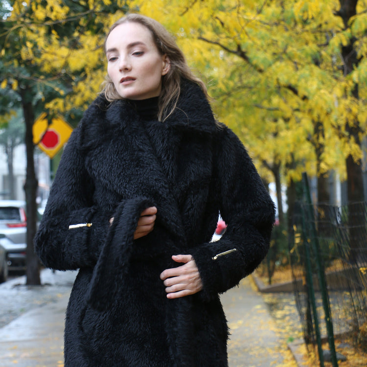 Jennifer Long Coat in Black