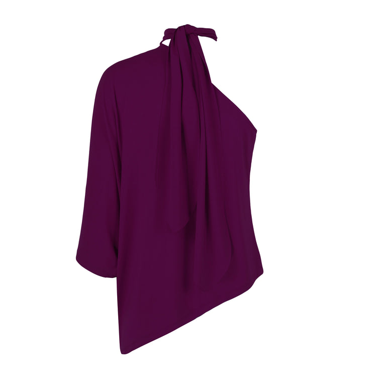 Beyonce One Shoulder Evening Top In Purple