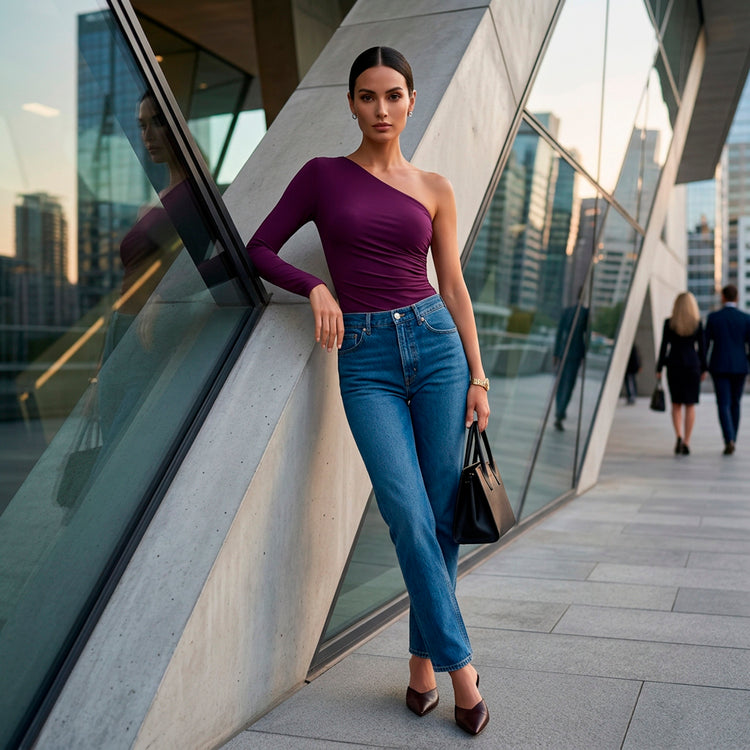 Alessia Asymmetric Body in Purple