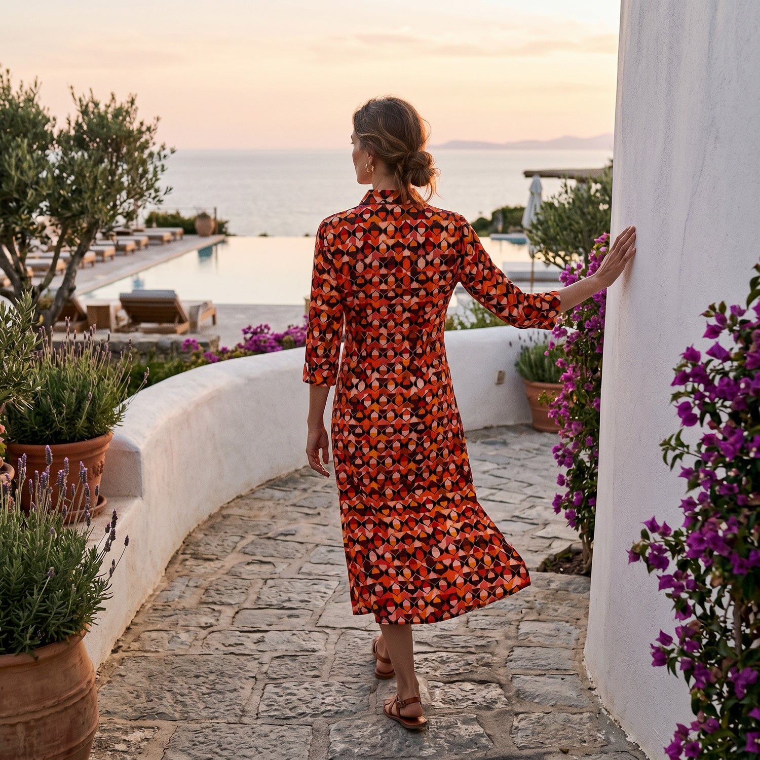Retro Shirt Dress in Coral