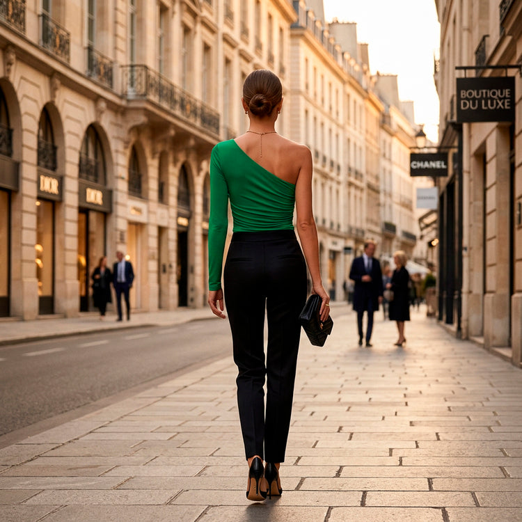 Alessia Asymmetric Body in Green