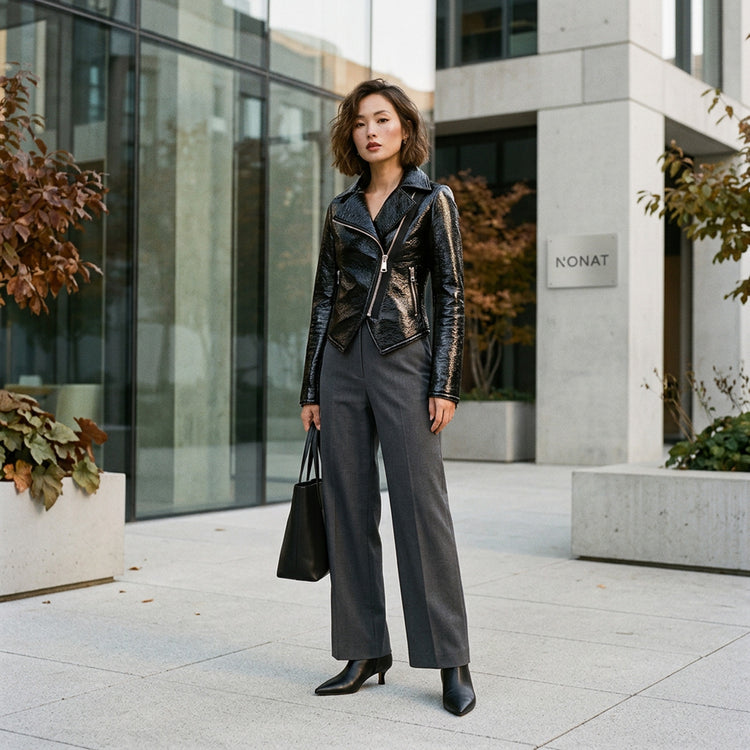 Metro Vegan Leather Biker Jacket