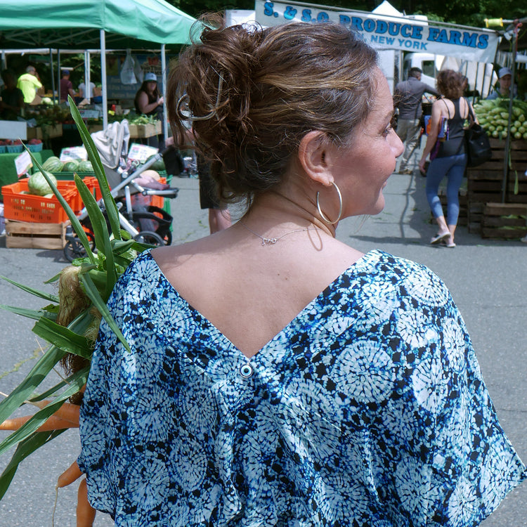 Summer Casual Dress Aqua Print in Blue