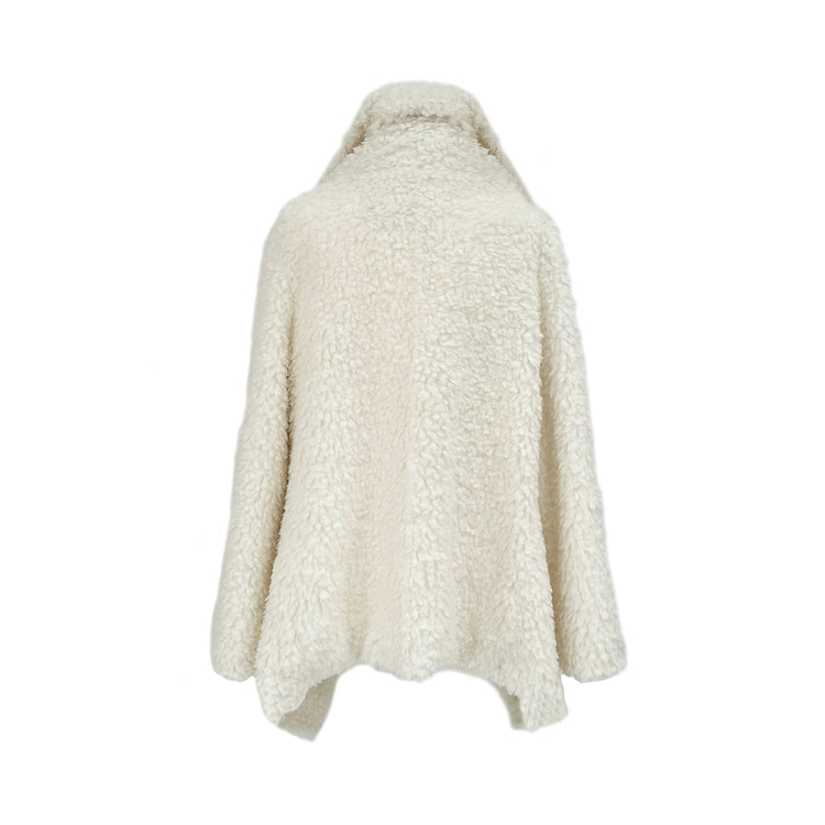 Marie Teddy Fur Cardigan in Ivory