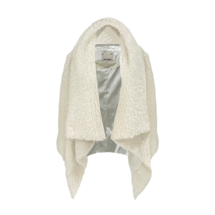 Marie Teddy Fur Cardigan in Ivory