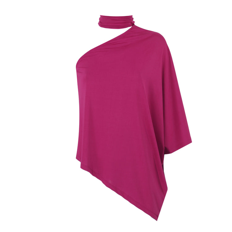 Star One Shoulder Evening Top In Pink