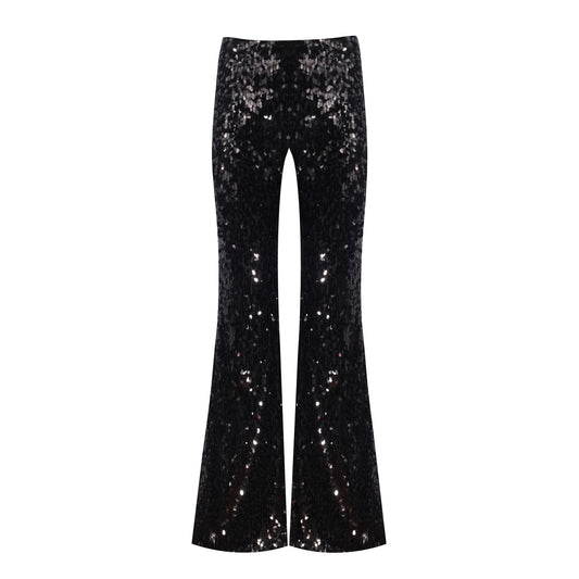 Taylor Sequined Party Trousers in Black